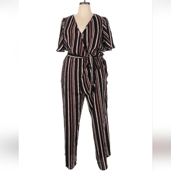 NWOT Xhilaration Striped Short Sleeve Jumpsuit - Picture 1 of 4